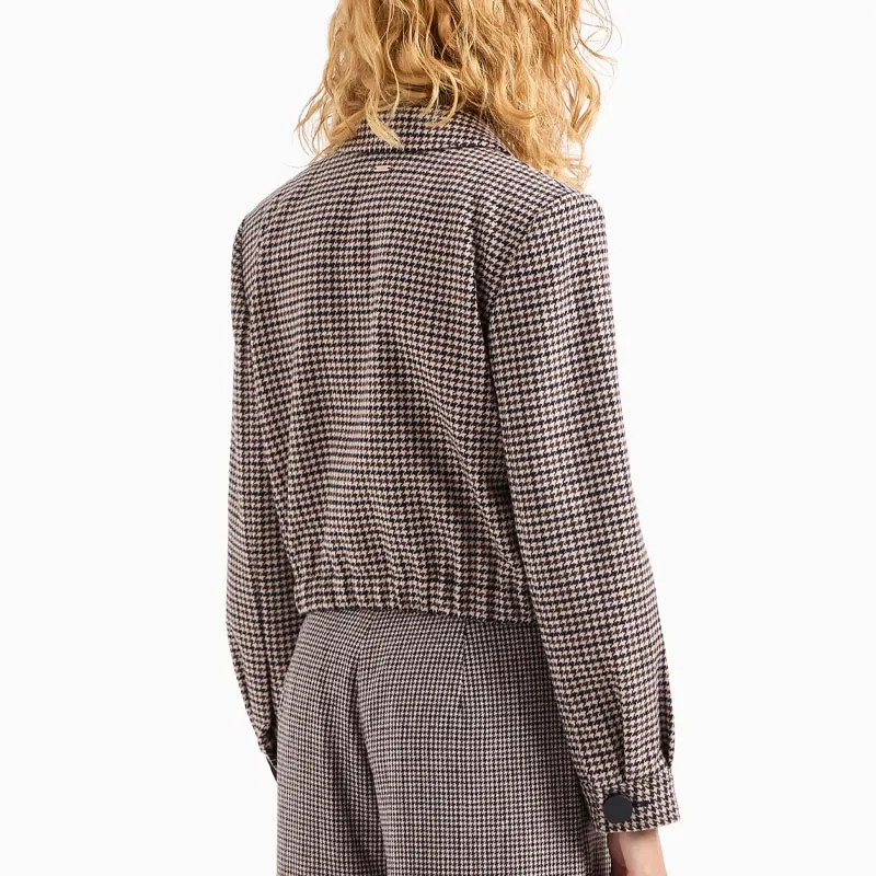 ARMANI EXCHANGE Check Pattern Cropped Jacket-3