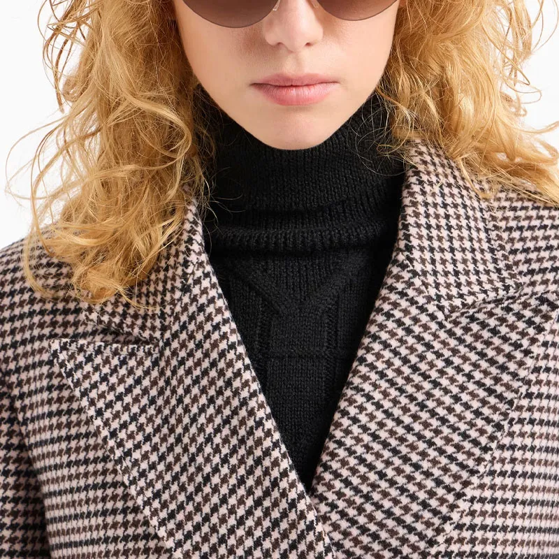 ARMANI EXCHANGE Check Pattern Cropped Jacket-4