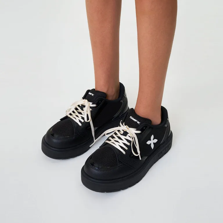 SMFK Wear-Resistant Low-Top Skateboard Shoes Women's Black-3