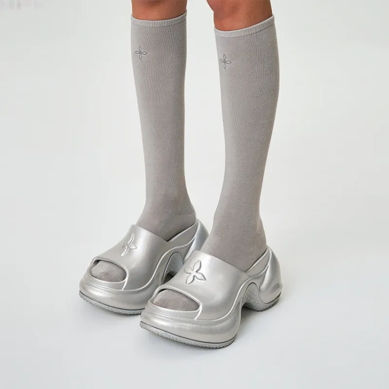 SMFK Abrasion Resistant Slide Slippers Women's Starry Silver-3