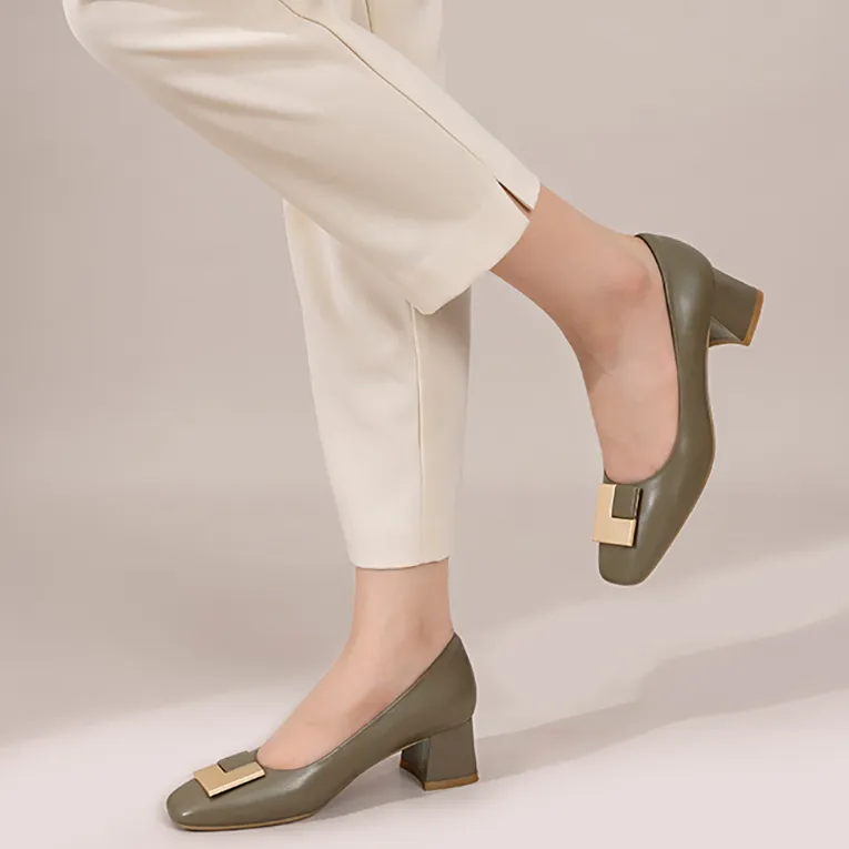 Satchi Chunky Heel High Heels 5cm Women's Coffee-4