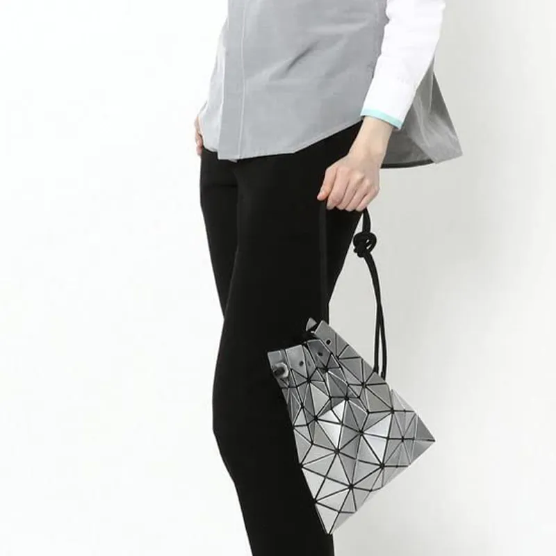 ISSEY MIYAKE PVC Bucket Bag, Shoulder Bag, Crossbody Bag Women's Silver-3