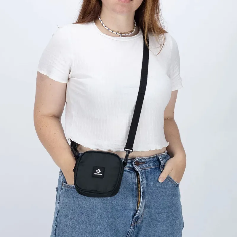 Converse Polyester Small Square Bag Shoulder Bag Crossbody Bag Regular Unisex Black-4