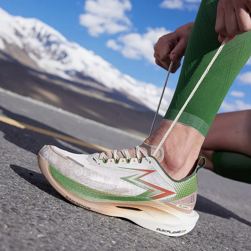 361° Fly Burn 2.5 Cushioning Anti-Slip Wear-Resistant Breathability Low-Top Running Shoes Unisex Beige Green-6