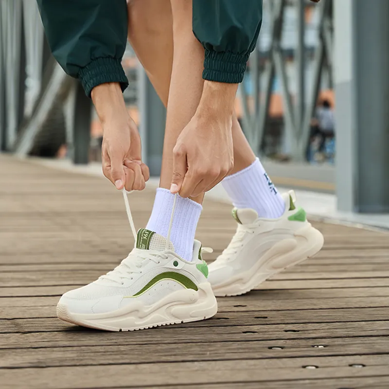 361° Yunshu 4.0 Anti Slip Wear Resistant Low Top Casual Shoes Men's White Green-5