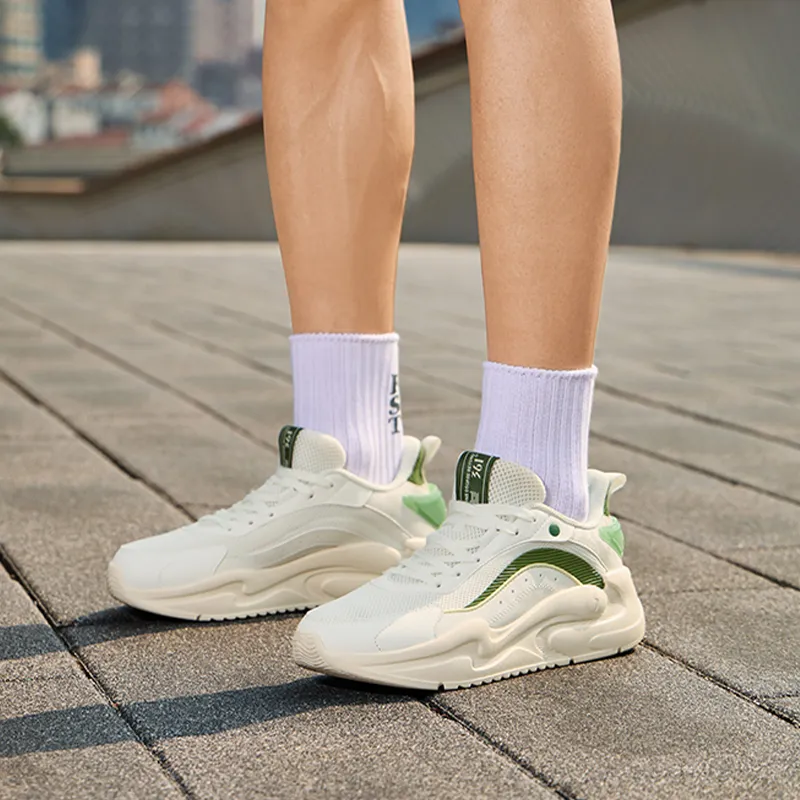 361° Yunshu 4.0 Anti Slip Wear Resistant Low Top Casual Shoes Men's White Green-8