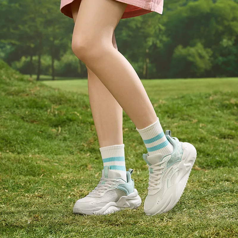 361° Cloud Comfort 3 Cushioning Wear Resistant Low Top Casual Shoes Women's White Green-7