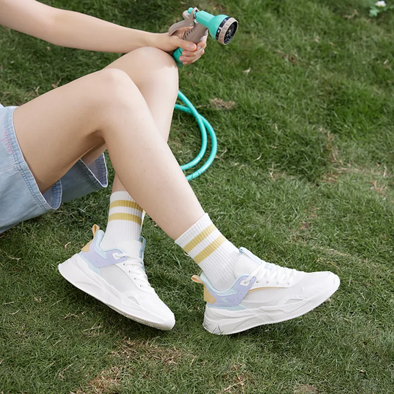361° Light And Comfortable Shock Absorbers With Slip Resistant Features Low Top Casual Shoes Women's White-9