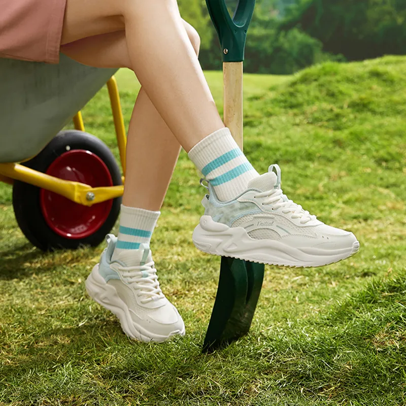 361° Cloud Comfort 3 Cushioning Wear Resistant Low Top Casual Shoes Women's White Green-6