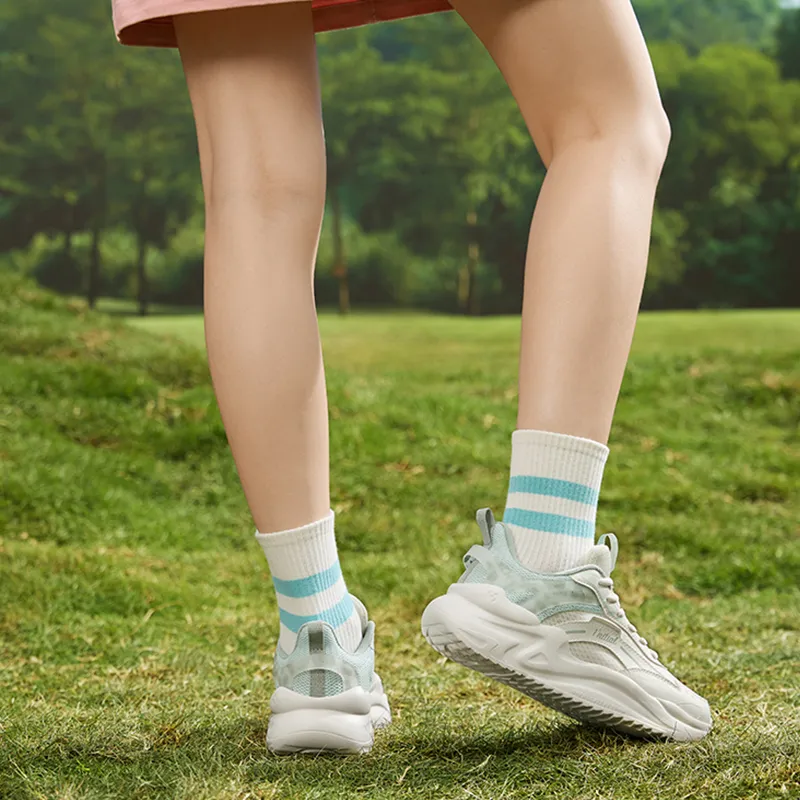 361° Cloud Comfort 3 Cushioning Wear Resistant Low Top Casual Shoes Women's White Green-5