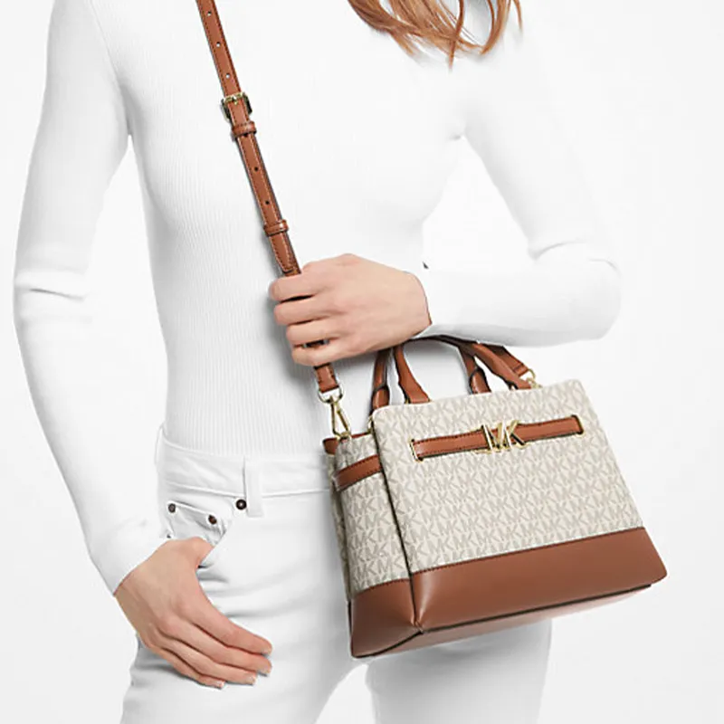 MICHAEL KORS Artificial Leather Handbag, Crossbody Bag Trumpets Women's Vanilla White/Acorn Brown-4