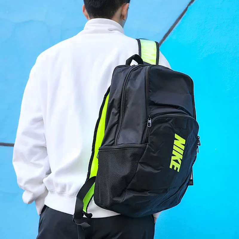 Nike Polyamide Backpack Regular Unisex Black/Neon Green-4