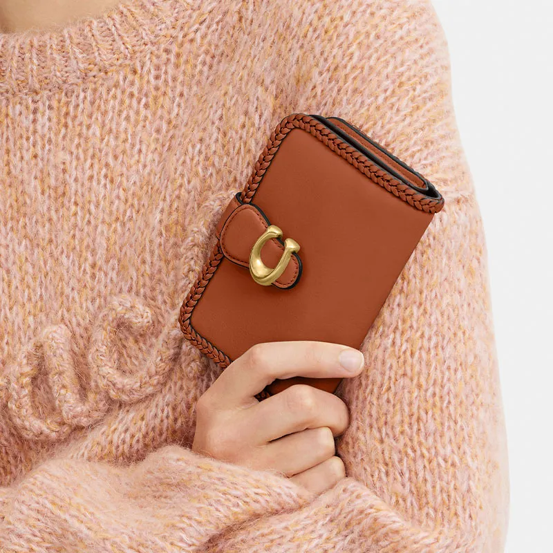 COACH Tabby Leather Coin Purse Wallet Mini Women's Caramel-2