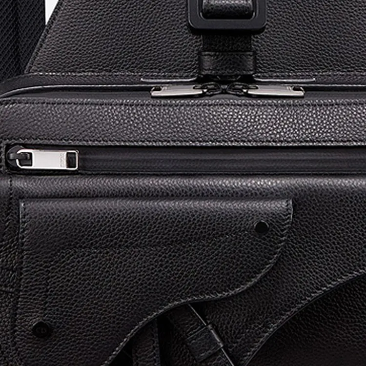 DIOR Saddle Cow Leather Backpack Unisex Black-4