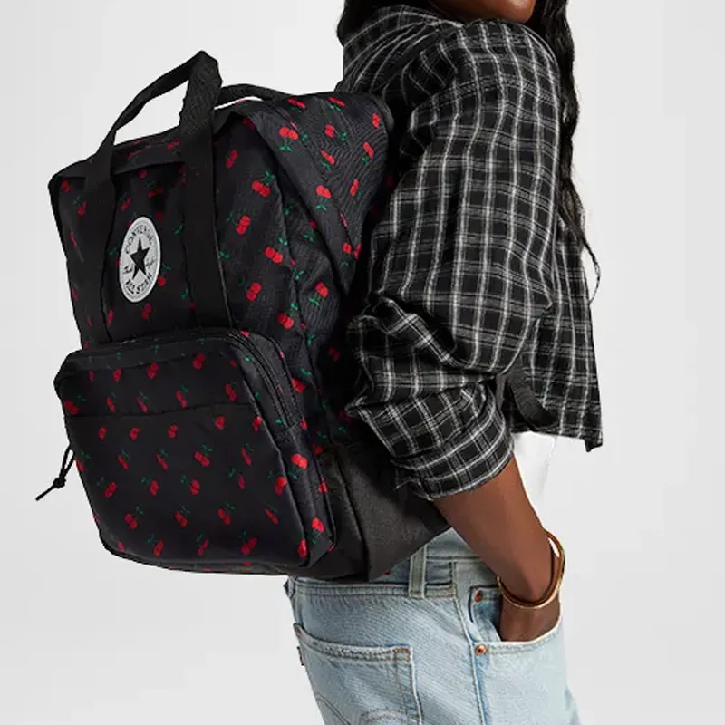 Converse Polyester Backpack Trumpets Women's Black & Red-5