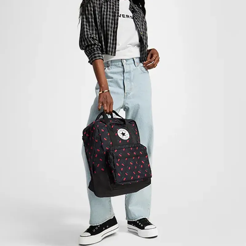 Converse Polyester Backpack Trumpets Women's Black & Red-4