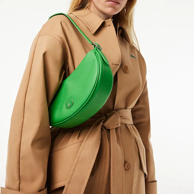 LACOSTE Cow Leather One Shoulder Handbags Small Size Women's Pine Green-3