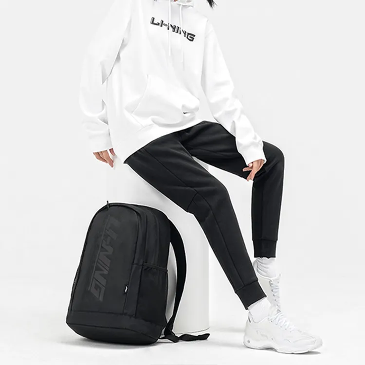 LiNing Polyester Backpack Backpack Portable Backpack Regular Unisex Black-5