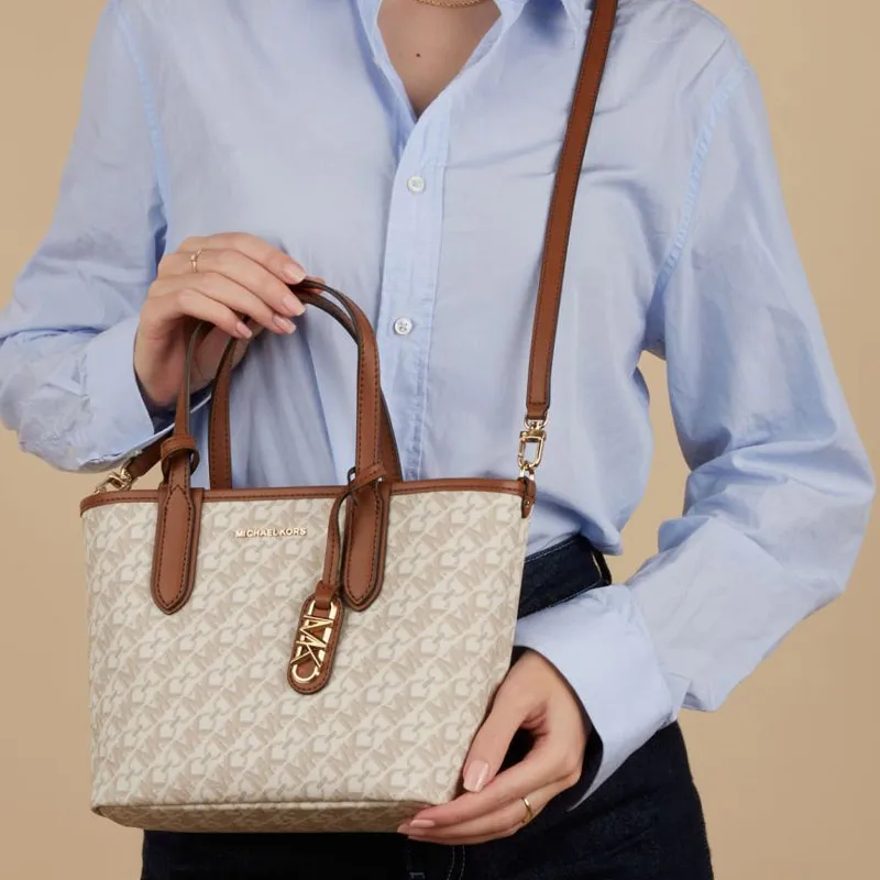 MICHAEL KORS PVC Tote Bag Shopping Bag Shoulder Bag Handbag Women's Khaki-3