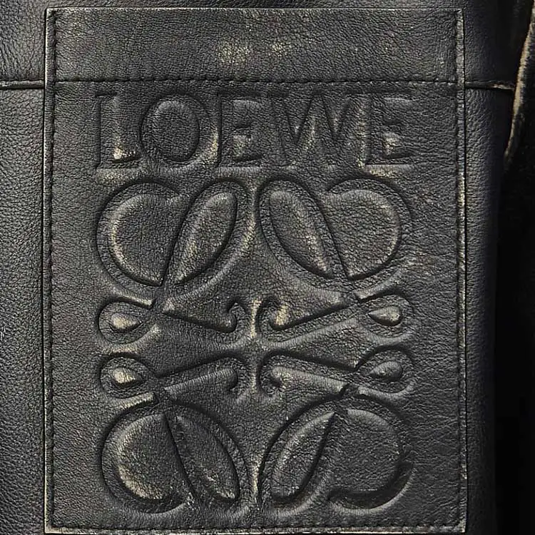LOEWE Long Sleeved Logo Embossed Leather Shirt-6