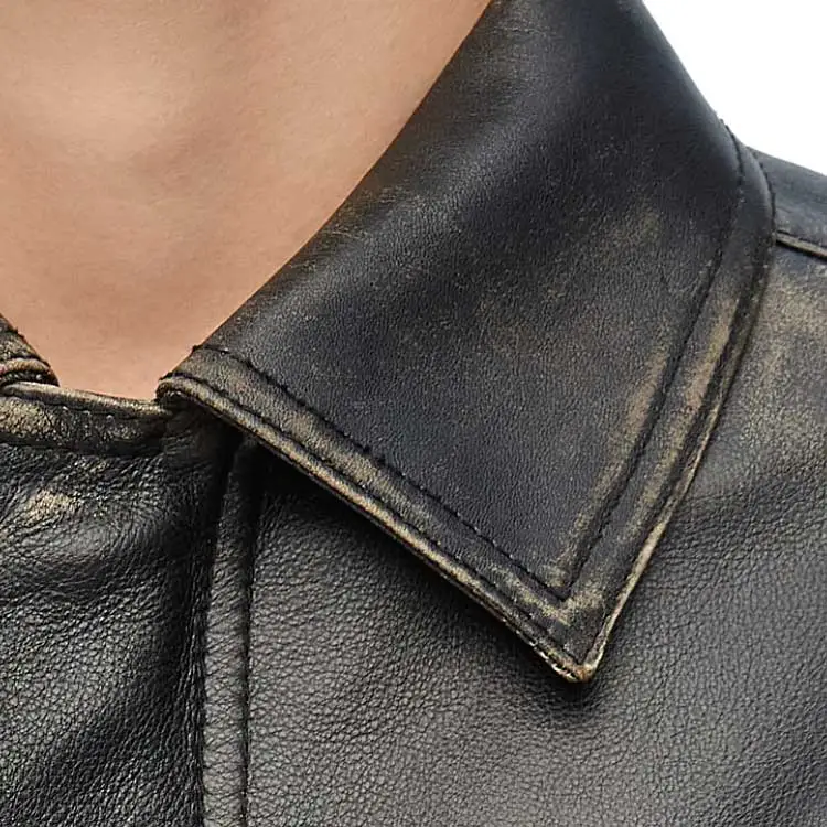 LOEWE Long Sleeved Logo Embossed Leather Shirt-5