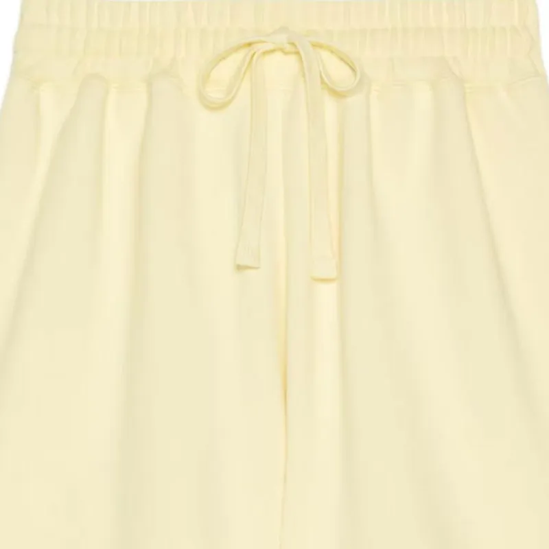 GUCCI Embroidered Cotton Jersey Shorts Casual Shorts Men's Yellow-2