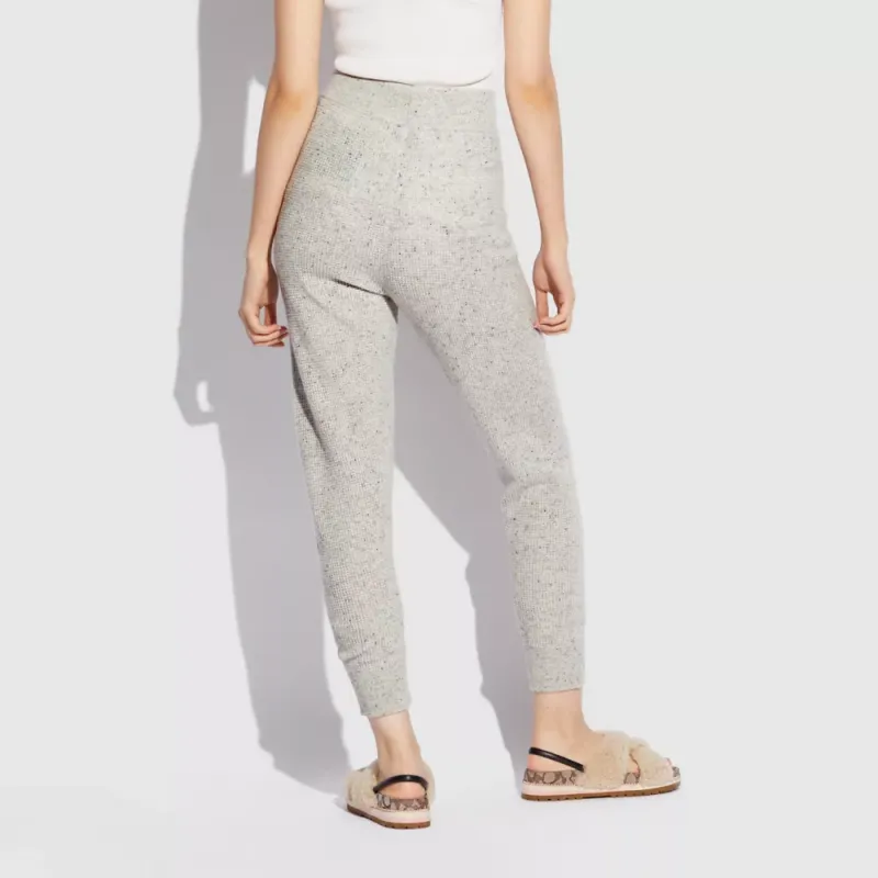 COACH SS23 Knitted Sweatpants Women's Gray-2