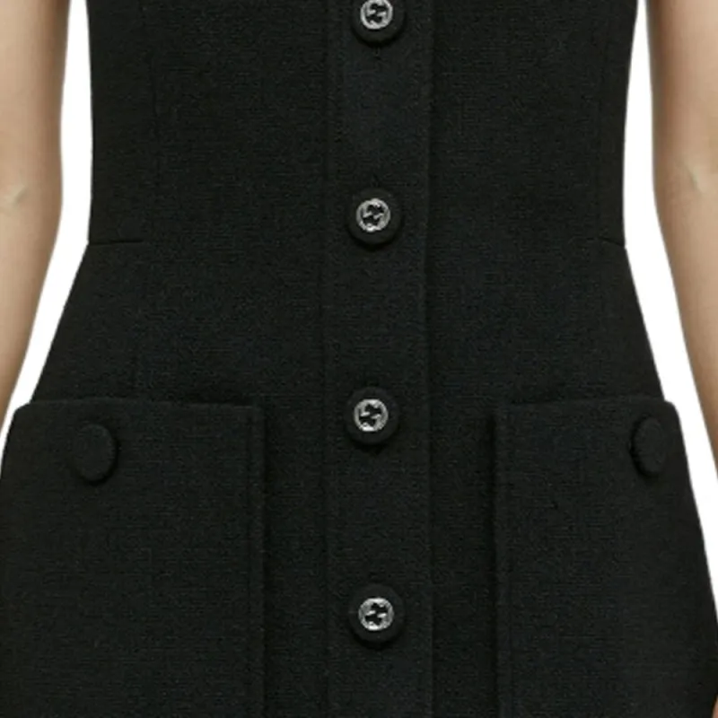 GUCCI Interlocking-G-buttons Mini Dress-1