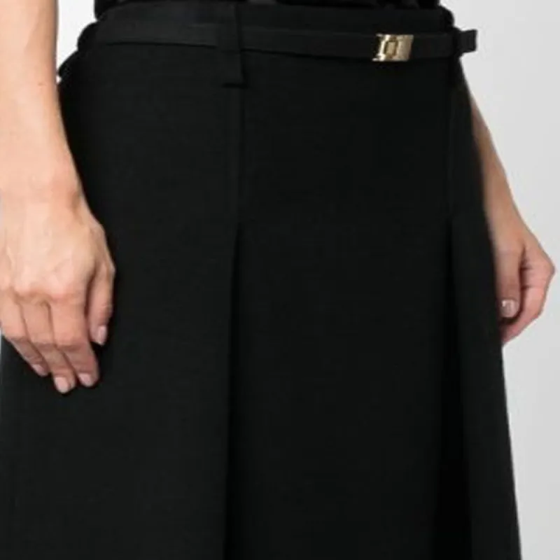 SAINT LAURENT Wool blend A line Midi Skirt-6