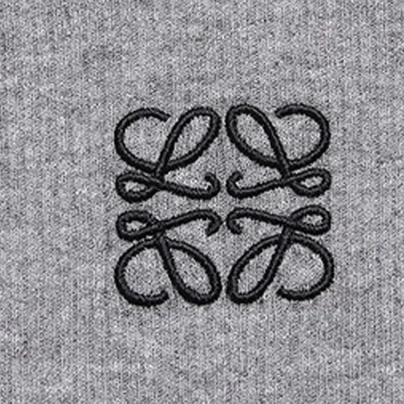 LOEWE Anagram Cotton Top Grey Melange-5