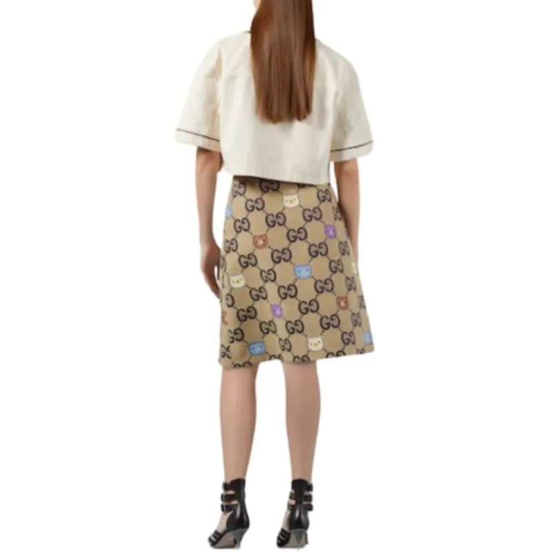 GUCCI Casual Long Skirts Women's Brown-3