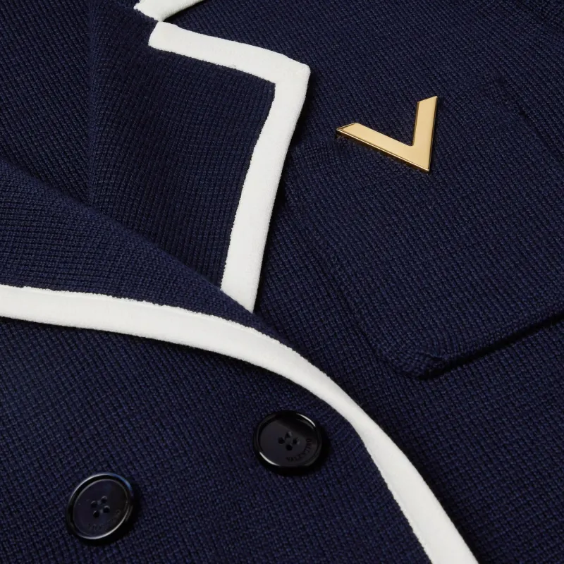 Valentino VGold Double Breasted Straight Hem Jacket-7