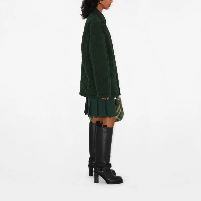 Burberry Equestrian Knight Embroidered Quilted Coat-6