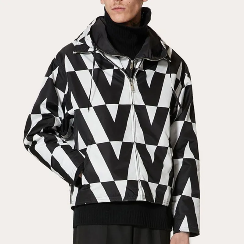 Valentino Optical Print Hooded Windbreaker-1