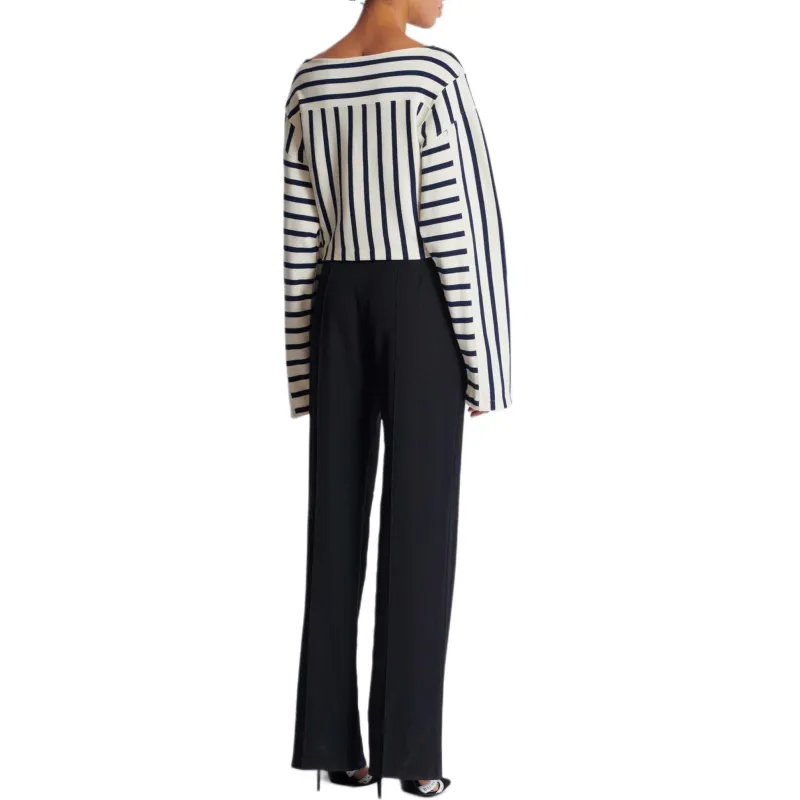 BALMAIN Striped Baseball Long Sleeved Top-4