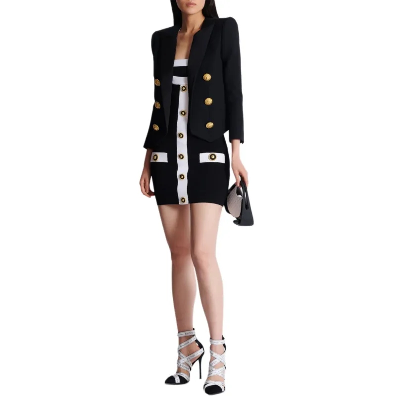 BALMAIN Halterneck Knitted Mini Dress-4