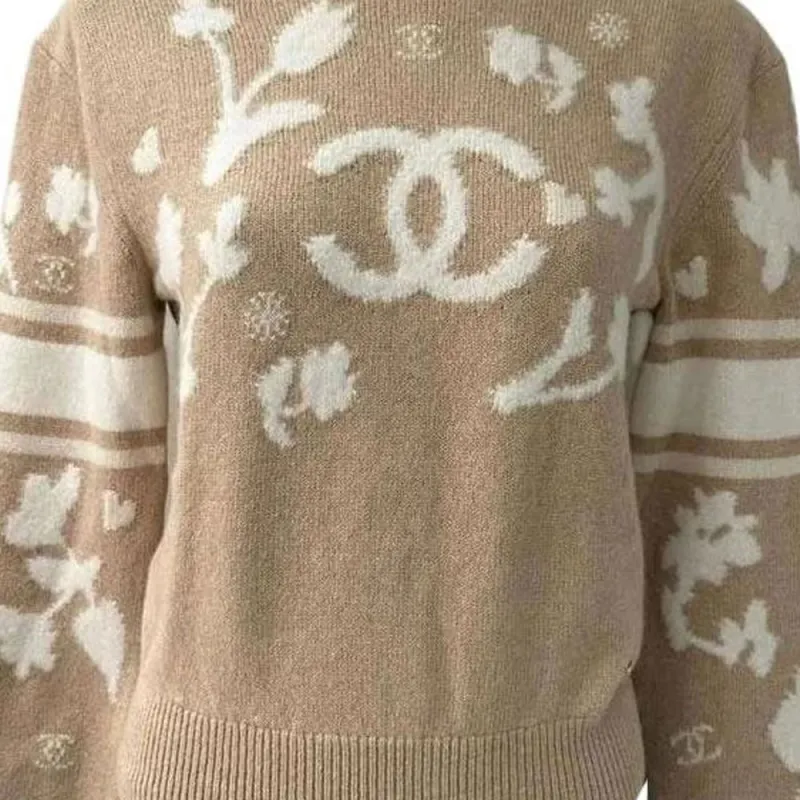 CHANEL NEIGE Ski Series 24 Fall And Winter Cashmere Sweater Women's Beige-5