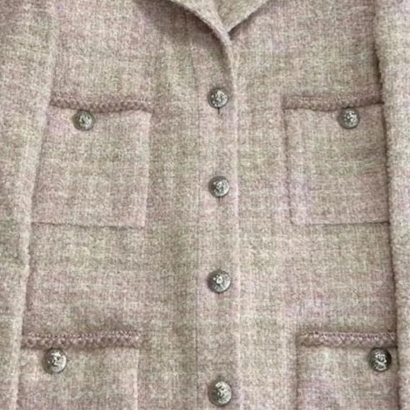CHANEL FW24 Business Suit Coat Women's Pink-3
