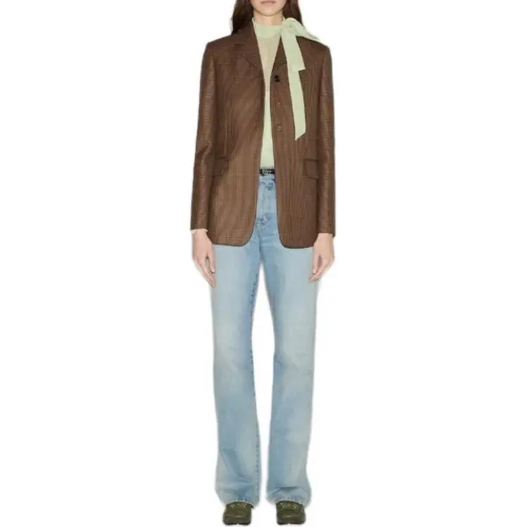 GUCCI SS25 Jackets Coats Women's Beige Brown-2