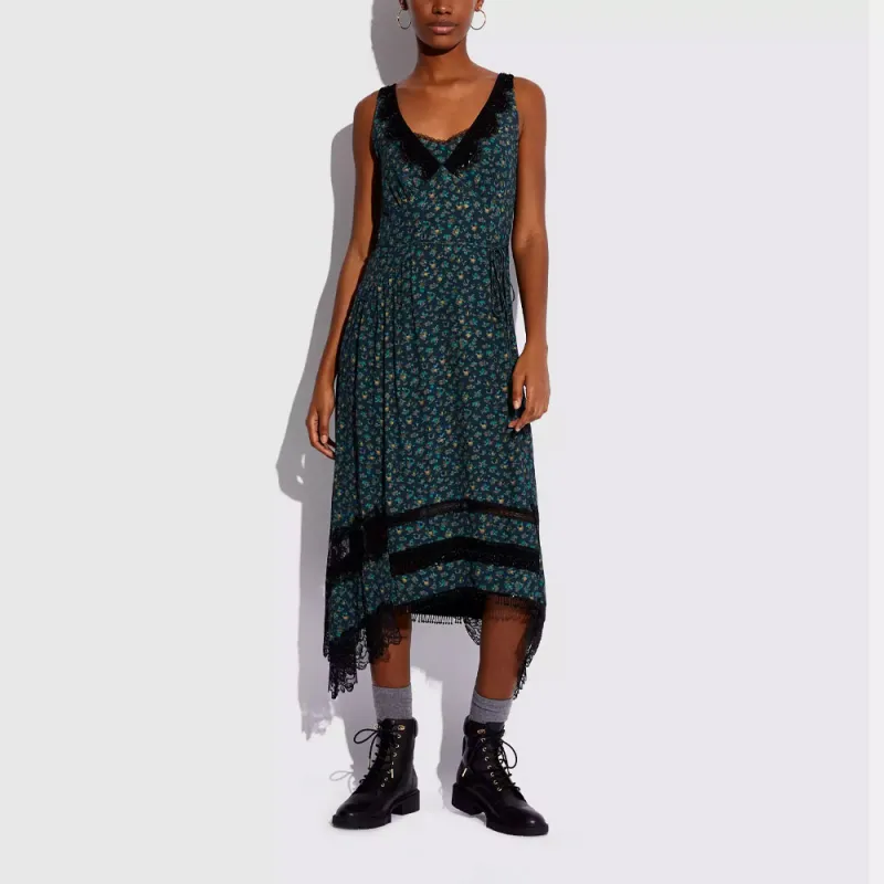COACH SS23 Dress Women's Dark Green-1