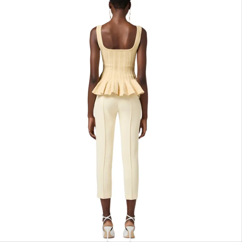 Elisabetta Franchi Logo Plaque Crepe Trousers-2