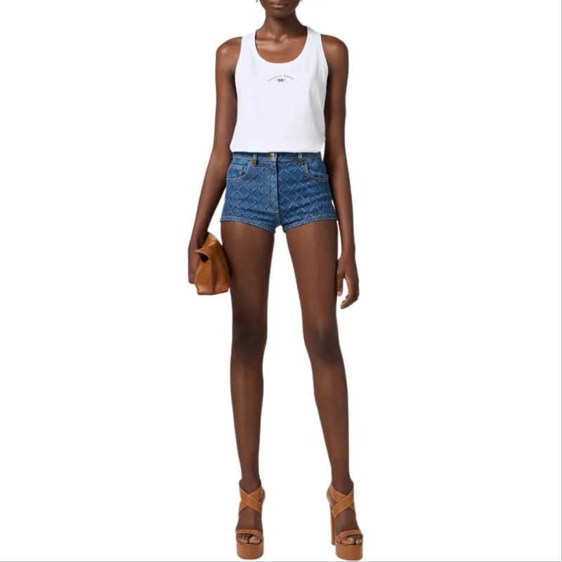 Elisabetta Franchi Logo Printed Jersey Tank Top-1