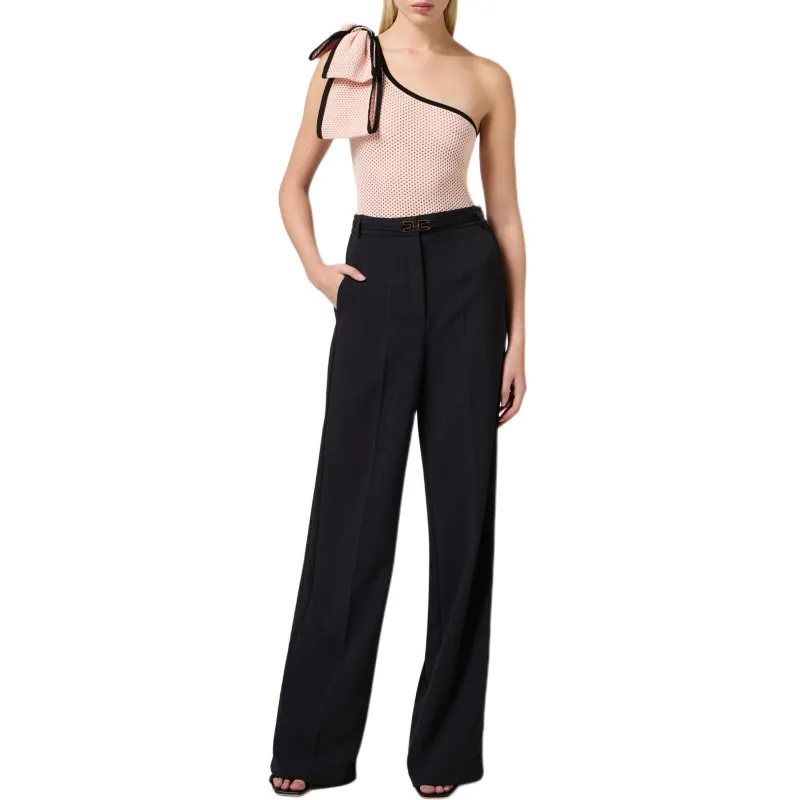 Elisabetta Franchi One shoulder Mesh Bodysuit-1