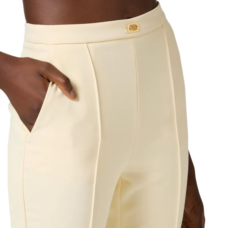 Elisabetta Franchi Logo Plaque Crepe Trousers-4