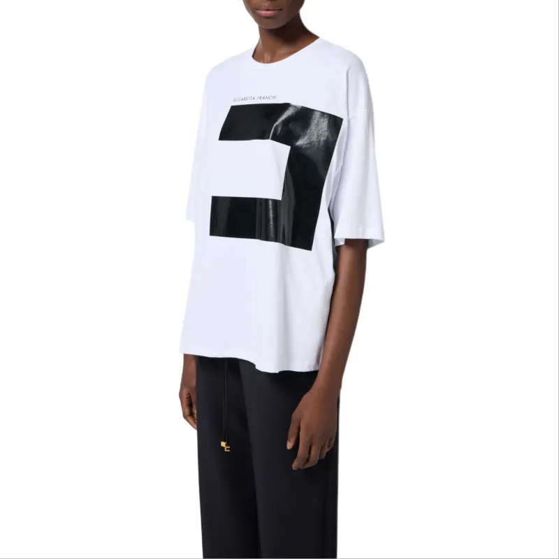 Elisabetta Franchi Logo print Jersey T shirt-3