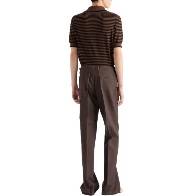 PRADA Striped Cotton Polo Shirt-3
