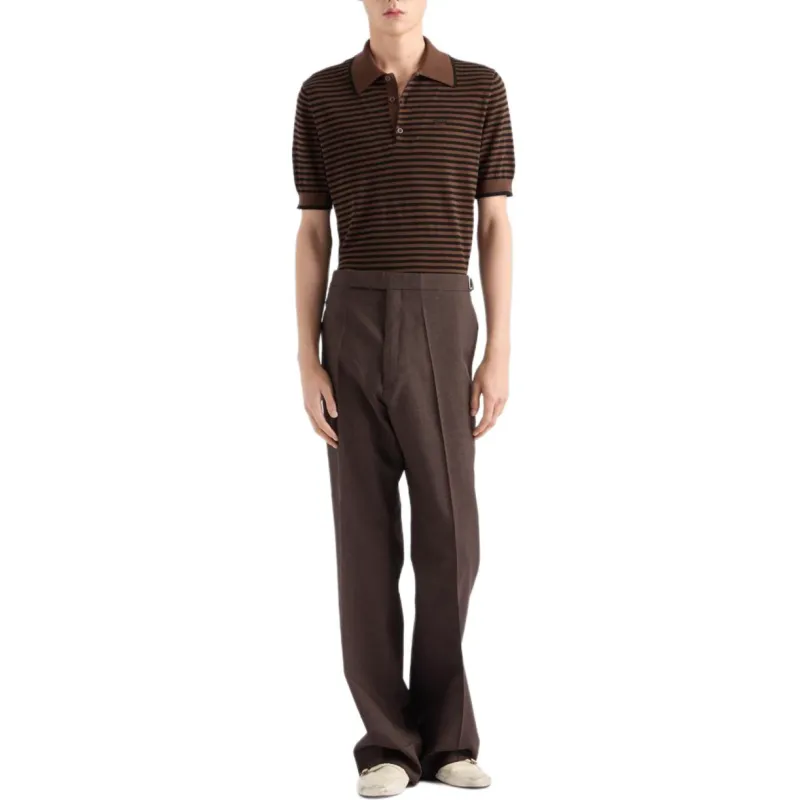 PRADA Striped Cotton Polo Shirt-1