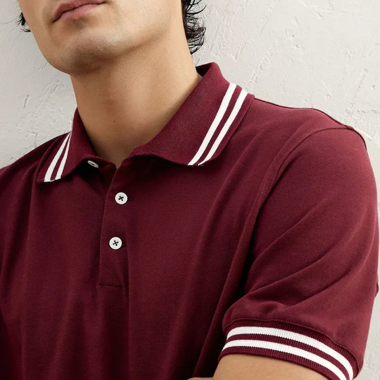 Brunello Cucinelli Polo Shirts Men Bordeaux Color-4