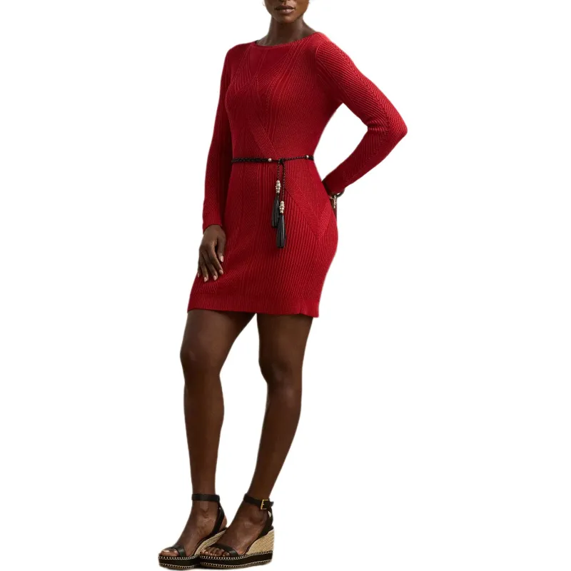 LAUREN RALPH LAUREN Long Sleeved Dress Women's Red-2