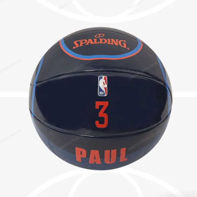 SPALDING PU Basketball Black Blue 1.Size 5 Ball Training Unisex-4